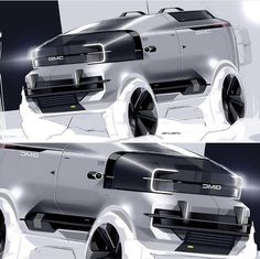 two renderings of the new gmc suv