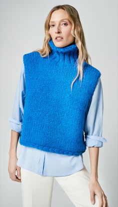 Sleeveless Sweater Outfit, Turtleneck Sleeveless, Community Of Women, Sleeveless Turtleneck, Alpaca Yarn, Leg Cuffs, Coats And Jackets, Sleeveless Sweater, Sustainable Design