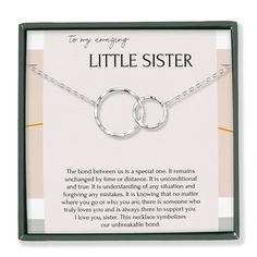 PRICES MAY VARY. SISTER NECKLACES: Our girls' jewelry makes great gifts for your sisters, best friend, mother, or daughter. Your sister has always been your bff. Give her this infinity pendant necklace symbolizing the eternal bond between big sister and little sister! BIG SISTER GIFT: Keep your sister close to your heart with this timeless piece that is perfect for everyday wear. This simple yet elegant necklace is a lovely gift for a birthday, Christmas, Easter, or any other occasion! Give her Sister Necklaces For 2, Big Sister And Little Sister, Sister Necklaces, Sister Circle, Sisters Necklace, Easy Photography Ideas, Big Sister Gifts, Jewelry Big, Touch Love