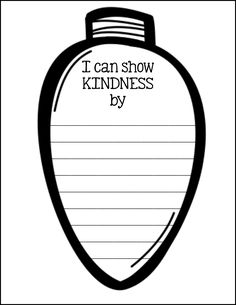 a black and white drawing of a flask with the words i can show kindness by