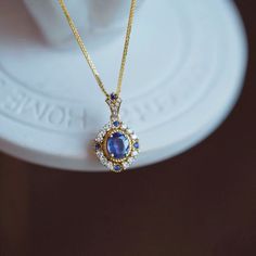 Gold Sapphire Necklace, Vintage Necklace, 925 Silver necklace, gold necklace, Sapphire blue cz necklace, Dainty necklace, elegant necklace #jewelry #accesories #silver #earing #necklace Magical Jewelry, Silver 925 Necklace, Sapphire Necklace, Minimalist Necklace