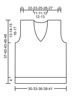 a drawing of a vest with measurements