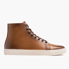 Comfortable & Classic Men's High Top Sneaker in Rich Tan 'Toffee' Hand-Finished Full-Grain Leather. Handcrafted With Integrity Using the Highest Quality Materials and Buttery Soft Sheepskin Interiors. Free Shipping & Returns. Brown Leather Sneakers For Fall, Brown Leather High-top Sneakers For Fall, Leather High-top Sneakers For Fall, Men's High Top Sneakers, Mens High Tops, High Top Sneaker, Hi Top, Leather Cleaning, Classic Man