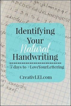 a book with writing on it and the title identifying your natural handwriting