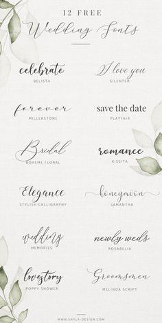 wedding name tags with leaves and flowers on them for the bride to use in their ceremony