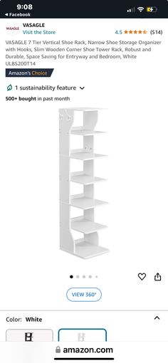 the amazon store's product listing page shows an image of shelves with different sizes and colors