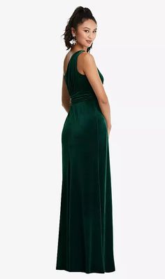 Shop this You'll be a vision of feminine elegance in this sumptuous, lux velvet maxi dress. This draped one-shoulder dress is designed to flatter the figure with an inset waistband and a lightly shirred full A-line skirt. Mint Green Bridesmaids, Mint Green Bridesmaid Dresses, Velvet Bridesmaid, Rustic Winter Wedding, Sage Green Bridesmaid Dress, Maxi Dress With Pockets, Velvet Bridesmaid Dresses, High Neck Halter, Perfect Bridesmaid Dress