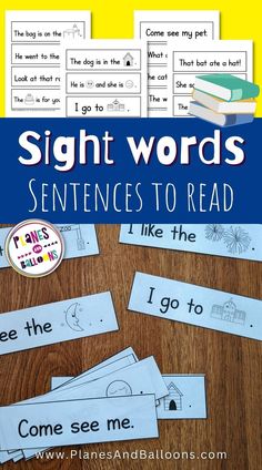 sight words that are used to read the same language and describe what they are in this book