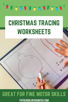 christmas racing worksheets for kids to practice motor skills with the text, great for fine motor skills