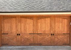 an image of a wooden garage door