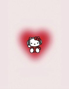 a hello kitty wallpaper with red light coming from the bottom and an image of a cat on top