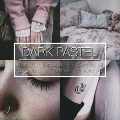 a collage of photos with the words dark pastel