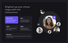 the homepage for brighten up your virtual stage with rich interactions, including chats