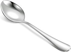 a silver spoon on a white background with clippings to the left and right sides