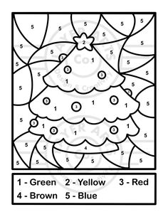 the color by number christmas tree for kids