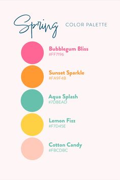 the color scheme for spring is shown here