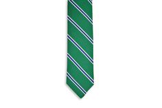 About This Item: The noble stripe necktie is a strong, vibrant repp stripe woven out of the finest cotton-silk. 100% cotton-silk 3 1/4 inches width 58 inches length Handmade in North Carolina If you are not completely satisfied with our products for any reason, contact us and we will give you the option of a full refund or replacement. Warm iron if needed. Lifetime Guarantee: If you are not completely satisfied with our products for any reason, we would be happy to process your return or exchang Classic Tie With Vertical Stripes, Classic Striped Standard Tie, Striped Standard Tie For Formal Occasions, Classic Vertical Striped Tie, Classic Vertical Stripe Tie, Classic Green Cotton Tie, Green Cotton Standard Tie, Necktie, Cotton Silk