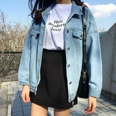 Fashion Guys, Mode Ulzzang, Look Grunge, Denim Jacket Outfit, Dress With Jean Jacket, 90's Fashion, Jacket Outfit, Korean Fashion Trends