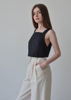 This Crop Tops item by stlKatinStore has 337 favorites from Etsy shoppers. Ships from Ukraine. Listed on 02 Apr, 2024 Linen Outfits, Linen Outfit, White Linen Top, Linen Crop Top, Hacks Clothes, Linen Tank Top, Nice Clothes, Linen Tank, Fashion Hacks