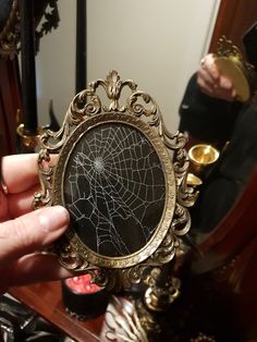 Vintage ornate convex brass frame with preserved spiderweb  This item is a 1 of a kind design.  The item shown in this listing is the item you will be purchasing so please look at the photos carefully before purchasing. Any questions please don't hesitate to contact me :-) ~ABOUT ME~ My mission is to share the beauty of nature from around the world, and to make it's wonder accessible to everyone. During making my products, no butterflies or insects are harmed. I always treat them with respect, a Gothic Wall Decor, Vintage Brass Decor, Butterfly Habitat, Beautiful Bugs, Ornate Frame, Bubble Glass, Halloween Home Decor, Glass Dome