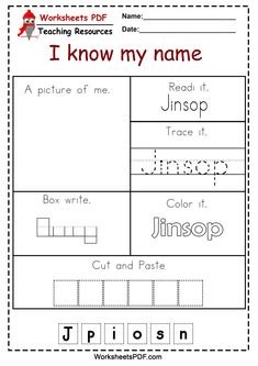 i know my name worksheet for preschool and homeschool students to practice handwriting