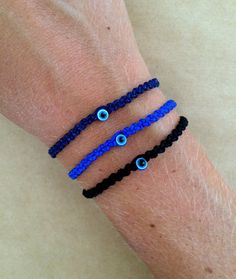 Ideas Pulseras, Bracelets Friendship, Message Necklace, Diy Bracelets Easy, Jewelry Accessories Ideas, Summer Bracelets, Macrame Bracelet, Blue Evil Eye, Unisex Bracelets