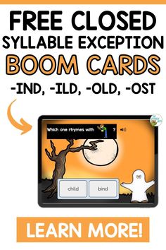 an advertisement for the children's book about boom cards, which is also available on