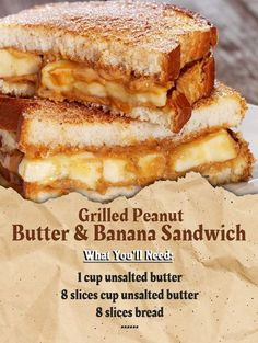 grilled peanut butter and banana sandwich with you'll need