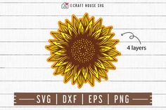 the sunflower svg files are available for use in your design project or scrapbook