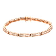 Part of our Heirloom Collection, this beautiful tennis bracelet features bars of white and baguette diamonds all the way around. Baguette Diamonds, Baguette Diamond, Tennis Bracelet, Conflict Free Diamonds, All The Way, The Way, Gold Bracelet, Tennis, Diamonds