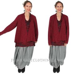 Cut-Loose Draped Cardigan Jacket Sophisticated Casual Plus Sml-2x Fall Lagenlook Style Relaxed Fit Cardigan, Fall Lagenlook Relaxed Fit Cardigan, Fall Layering Lagenlook Cardigan, Fashion Over Fifty, Sophisticated Casual, Goddess Outfit, Boho Plus Size, Draped Cardigan, Sugar Beet