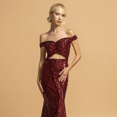 This Dress Is Absolutely Stunning And Will Be A Great Way To Make A Statement At Any Event. The Dress Is A Sheath Style With An Off-Shoulder Neckline And Sleeveless Design And Embroidered With Sequins That Create Breathtaking Image. Length: Long Color: Burgundy Neckline: Off Shoulder Silhouette: Sheath Sleeve: Sleeveless Back: Zipper Embellishments: Sequins Occasion: Romantic Date/Evening/Dinner, Wedding/Bridesmaid, Graduation, Fashion Show, Visiting Theater/Museum/Restaurant, Banquet, Photo Sho Sleeveless Sequin Evening Dress For Red Carpet, Sleeveless Evening Dress With Fitted Bodice For Red Carpet, Red Carpet Evening Dress With Fitted Bodice, Sleeveless Dresses For Prom Season And Red Carpet, Red Carpet Sleeveless Dresses For Prom Season, Sleeveless Evening Dress For Red Carpet Gala, Sleeveless Evening Dress For Gala And Red Carpet, Sleeveless Evening Dress For Red Carpet, Sleeveless Sequin Gown For Red Carpet