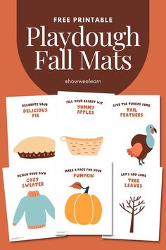 free printable playdough fall mats for kids to learn how to use them