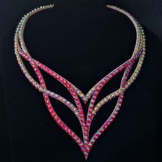 This is a brilliant necklace of unique beauty  From unusually sparkling rhinestones.  The design and base was invented and made by designer Svetlana Zralko using a unique technology and does not cause allergies.  Surface and reverse side covered with fabric.  Perfectly executed smooth lines and curves, magnificent fittings speak of the high quality of the product!  This necklace will serve you for a very long time and will delight you and delight others at any holiday! Convenient necklace for performances at ballroom dances, oriental, and can also be used as an accessory to an evening dress. If you want to have this necklace in a different color, feel free to write to me - we will make it according to your request. Earrings catalog https://etsy.me/3IE3rZJ Necklace catalog https://etsy.me/3 Ballroom Dances, Bellydance Jewelry, Ballroom Jewelry, Rhinestone Designs Templates, Belly Dance Jewelry, Rhinestone Dress, Unique Beauty, Rhinestone Designs, Ballroom Dance