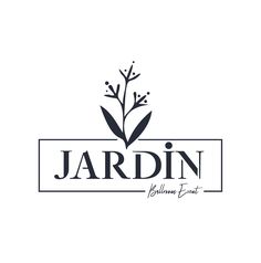 the jardin logo is shown on a white background