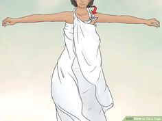 a woman in a white dress with her arms outstretched