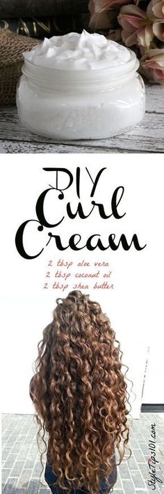 DIY Curl Cream (Aloe Vera gel + Coconut oil + Shea butter) Diy Curl Cream, Diy Curls, Patras, Spa Water, Curl Cream, Hair Remedies, Bouncy Curls, Curly Hair Tips