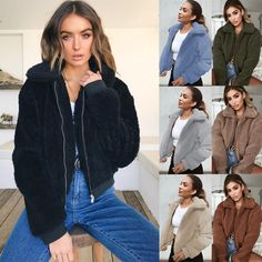 Women's Autumn and Winter Warm Fleece Jacket Top Women's Clothing Wool Coat Women Vintage Winter Coat Camel Coats Vintage Harem Pants, Linen Dress Summer, Plush Coat, Linen Dress Women, Women Overcoat, Winter Tops, Todays Outfit, Velvet Jacket, Warm Jacket