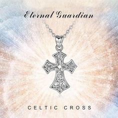 Feel blessed and stay classy by wearing this religious cross designed neck jewelry. Innovato Designs introduces another top-of-the-line religious accessory that is amazingly detailed and intricate.  Wearing the luxury fashion Celtic cross necklace is a testament of your faith and shows your angelic beauty that brightens the room.  The necklace pendant is made of pure 925 sterling silver and polished into perfection. The 18k Rhodium plates make the jewelry shine brightly just like real platinum. It is highly resistant to oxidation, color-change, as it is also very safe and fashionable.  Specifications:   Trendy Celtics pendant necklace for women  Link chain necklace  The cross-patterned pendant at 28 x 17mm big  Made of 100% 925 Sterling silver  Gift for girlfriend, fiancée, wife, lover Elegant Sterling Silver Cross Charms And Jewelry, Elegant Sterling Silver Cross Jewelry And Charms, Elegant Sterling Silver Crucifix Charms, Elegant Sterling Silver Crucifix Jewelry And Charms, Elegant Sterling Silver Crucifix Jewelry, Angelic Beauty, Celtic Cross Necklace, Wood Inlay Rings, Catholic Cross