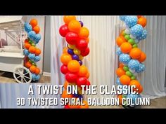 balloons are arranged in the shape of letters