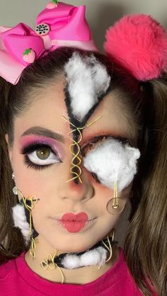 Cupcake Makeup, Makeup Looks Halloween, Creepy Halloween Costumes, Creepy Halloween Makeup, Halloween Coustumes, Halloween Makeup Pretty, Costume For Halloween, Halloween Makeup Tutorial, Doll Makeup