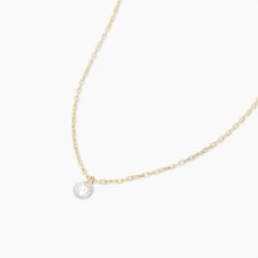 Enjoy our take on the floating diamond necklace. Crafted of 18k gold and completed with a single laser-cut diamond, this necklace is the piece your jewelry box has been waiting for. Product Details 0.07 total carat weight 2.7mm JK SI3 white diamond 18k gold 14 7/8" chain + 1" extender. Adjustable in 1 inch increment 14 7/8" - 15/7/8" Spring ring closure | Floating Diamond Necklace in Gold, Women's in 18k gold by Fine Minimalist Solitaire Necklace With Diamond Cut For Everyday Luxury, Minimalist Solitaire Diamond Necklace For Everyday Luxury, Round Solitaire Necklace With Single Diamond For Everyday Luxury, Everyday Luxury Solitaire Necklace With Single Diamond, Formal Minimalist Diamond Necklace With Single Cut Diamonds, Everyday Luxury Solitaire Necklace, Timeless Diamond Chain Necklace With Delicate Chain, 14k Gold Solitaire Necklace For Formal Occasions, Minimalist Single Diamond Necklace For Formal Occasions