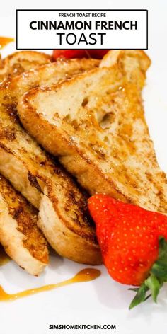 grilled french toast with strawberries on the side