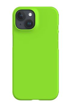 the neon green iphone case is shown in front of a white background with an open camera lens