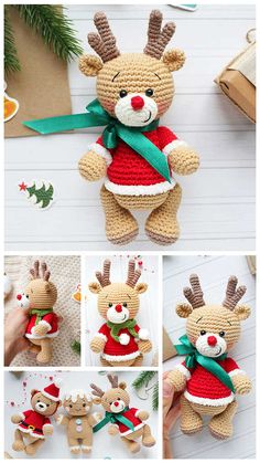 crocheted christmas reindeer stuffed animal pattern