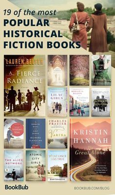 the book cover for 19 of the most popular historical fiction books