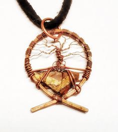 Copper Wire Wrap Tree of Life Necklace, tigers eye natural raw stone pendant, handcrafted TOL jewelry, Rocky Road Jewelry by RockyRoadJewelry on Etsy Wire Wrap Tree, Eye Natural, Rocky Road, Tree Of Life Necklace, Tigers Eye, Raw Stone, Stone Pendant, Wire Wrap, Stone Pendants