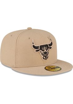 This Chicago Bulls Brown Fitted Hat features a front embroidered team logo on a camel color structured polyester crown with team color visor with flat visor and fitted sizing. You'll be ready to show your Bulls pride with this Cap! Go Bulls! New Era 2T 59FIFTY, Front embroidered logo, back embroidered wordmark, Contrast visor and logo, Fitted sizing, Polyester material, Polyester, Wipe clean with cloth or cleaning kit, 4 Casual Baseball Cap For Fan Gear With Flat Brim, Casual Baseball Cap With Flat Brim For Fans, Casual Brimmed Fitted Hat For Baseball Season, Casual Snapback Hat With Team Logo And Curved Brim, Casual Curved Brim Snapback Hat With Team Logo, Brown Flat Bill Hat For Sports Events, Casual Brown Snapback Hat For Sports, Brown Flat Brim Sports Hat, Brown Flat Brim Hat For Sports Events