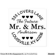 personalized rubber stamp with the names and date for each couple's wedding day