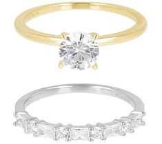 Jazz up your gorgeous OOTDs with this bridal ring set. The bi-color beauties work together to gift you with that shining chicness you've been looking for. Classic Cubic Zirconia Couple Rings, Bridal Sets With Prong Setting As Gift, White Gold Bridal Sets In Fine Jewelry Style, Your Gorgeous, Bridal Ring Set, Bridal Ring, You've Been, Ring Set, Ring Sets